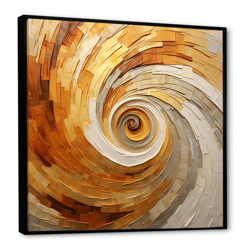 Midhurst - Abstract Spirals, art mural, H 36 po x l 36 po x P 1,5 po, Toile avec cadre flottant noir