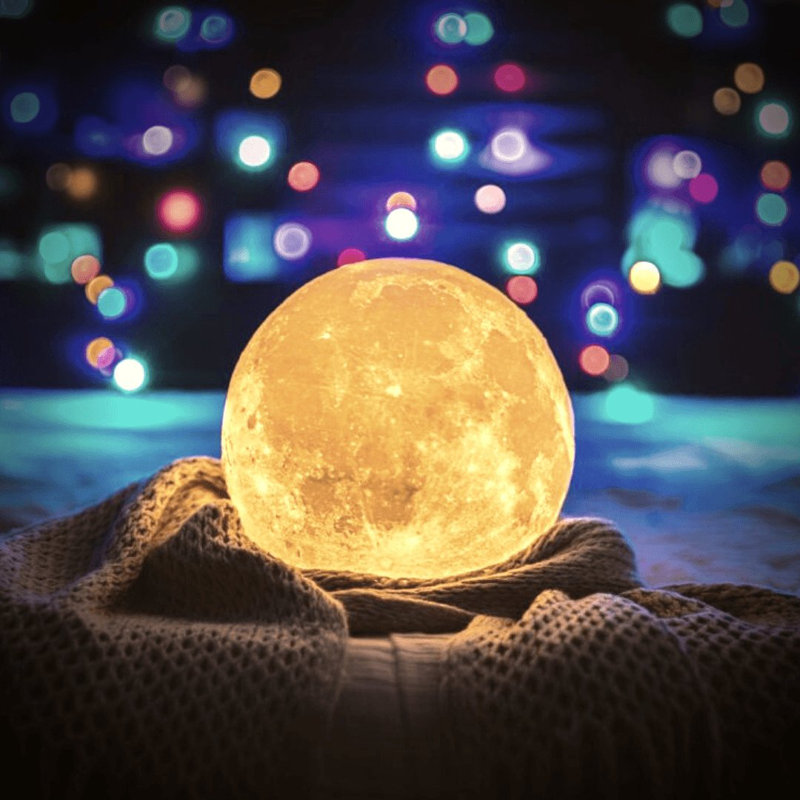 Lampe lune, H 7,15 po x l 6,85 po x P 6,75 po