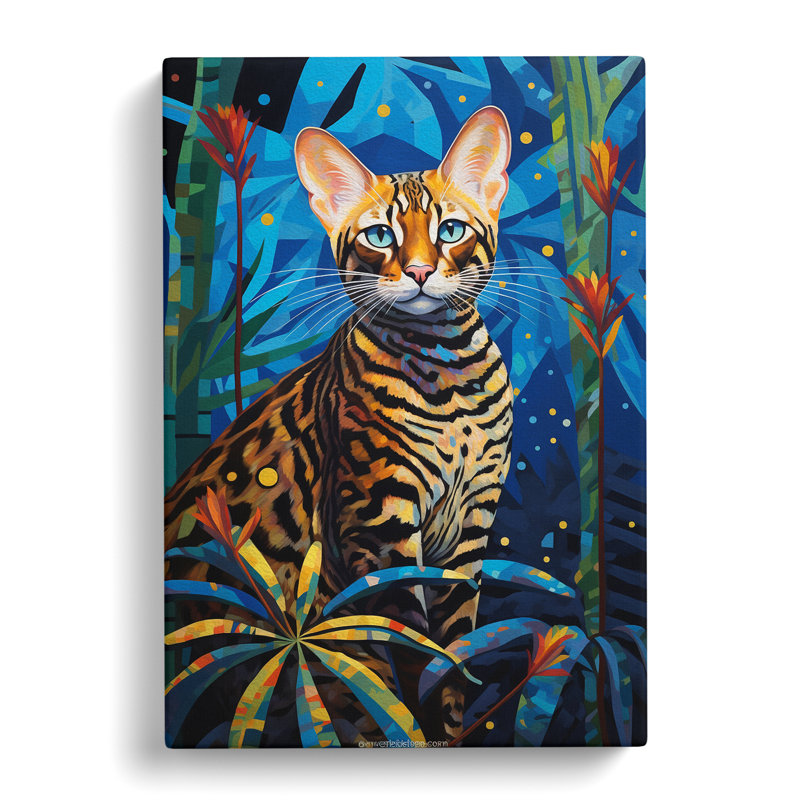 Bengal Cat Deco - Wrapped Canvas, 76cm H x 50cm W x 3cm D