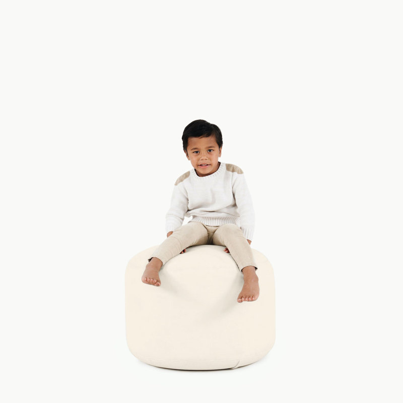 Round Pouffe, Ivory