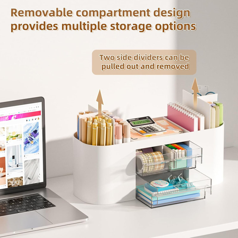 Porte-stylo pour bureau avec 3 tiroirs