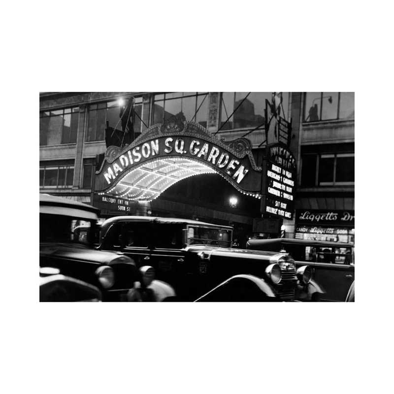1920s-1930s Cars Taxis Madison Square Garden Marquee At Night Manhattan New York City USA - Wrapped Canvas Print