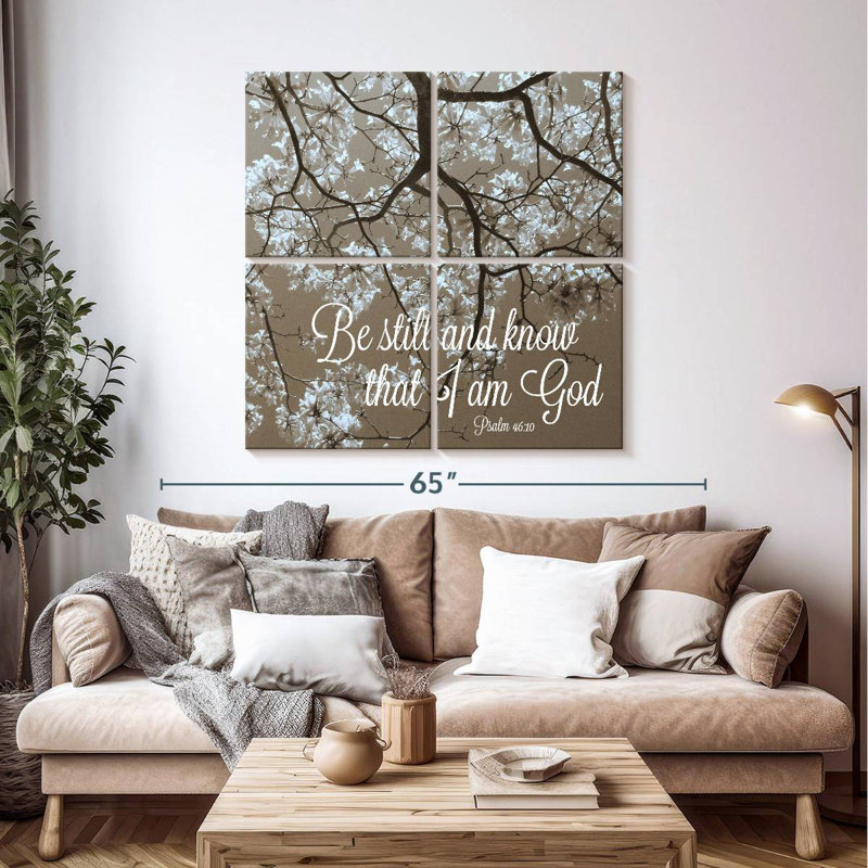 Verset biblique «Tergel Be Still», H 45 po x l 45 po