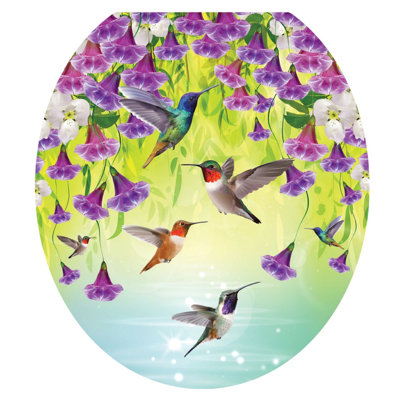 Adhésif décoratif de siège de toilette Hummingbirds Cove - couvercles de toilette en vinyle