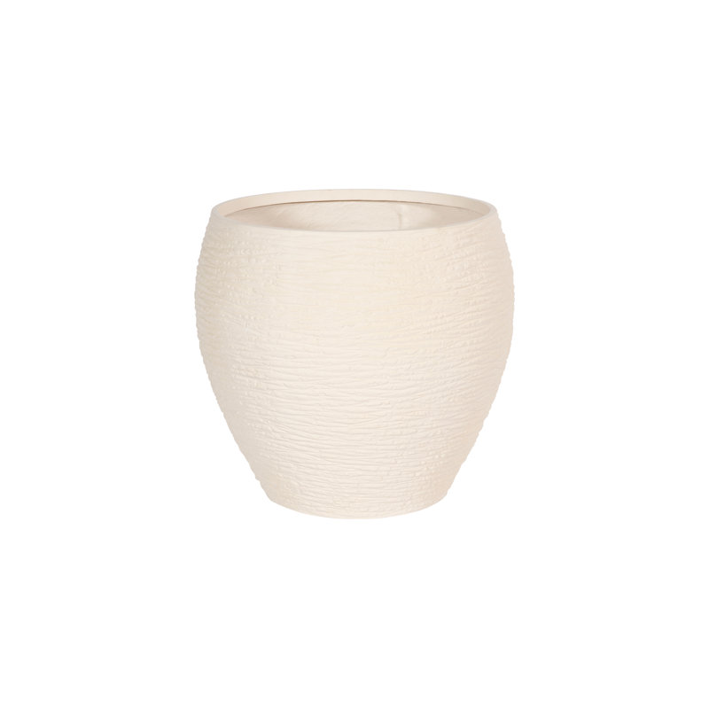 Modern White Stone Cast 36" Patio Planter