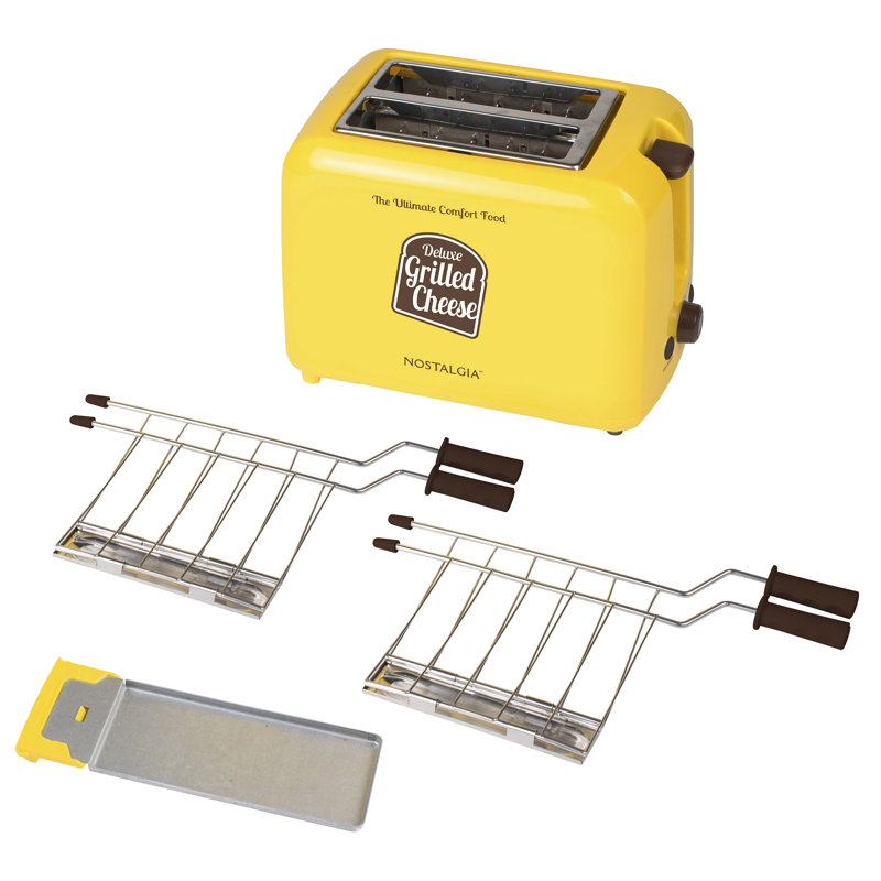 Nostalgia Deluxe Grilled Cheese Sandwich Toaster with Easy-Clean Toasting Baskets, Adjustable Toasting Dial and Extra Wide Slots