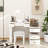 3-In-1 Makeup Vanity Desk With Flip-Top Mirror, LED Lighting, Adjustable Length & Ample Drawers - Stylish Multi-Functional Dressing Table For Home-315305568