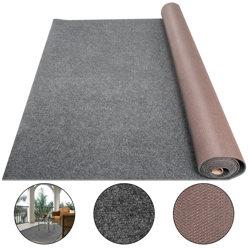 Tapis à poils longs gris, Rectangle 6 pi x 23 pi