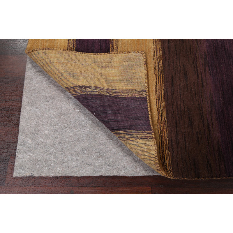 Tapis unique en laine noué à la main nouvel âge de 6 pi 2 po x 9 pi 3 po jaune / brun Nathanson