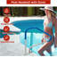 Pool Handrail, Pool Railings for Inground Pools, Swimming Pool Safety Handrails 375lbs Load Capacity, 304 Stainless Steel Pool Stair Rail with Grip Cover, Quick Mount Base Plate