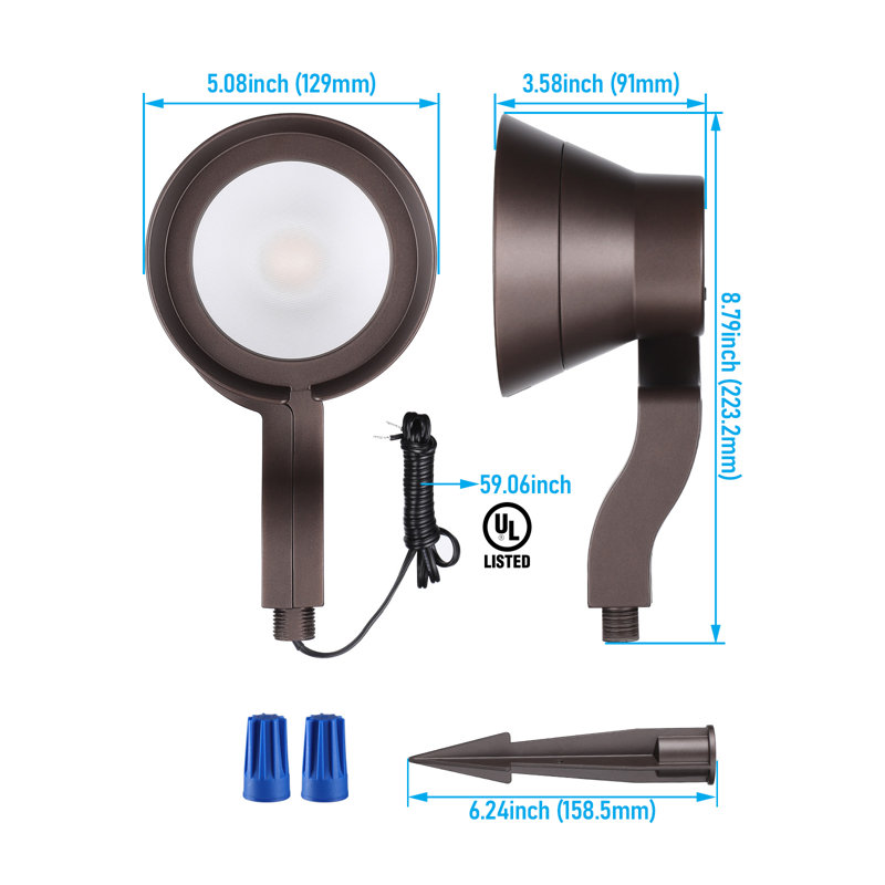 Projecteur de paysage à DEL 9W RGBCW extérieur, éclairage de lavage de mur à basse tension 12-24V