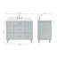 ARIEL Monroe 54 Single Sink Bathroom Vanity with Carrara Quartz Top-559027423-569601534-600647836