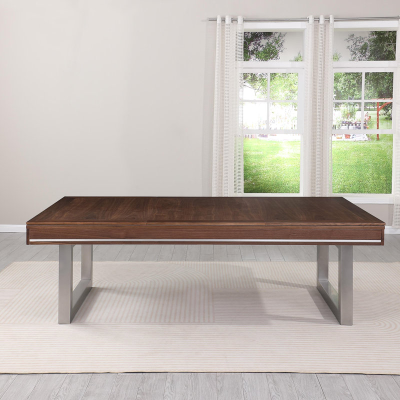 Table de billard en bois massif avec plateau de salle à manger Harmony, Rouge, Noyer naturel, 7'