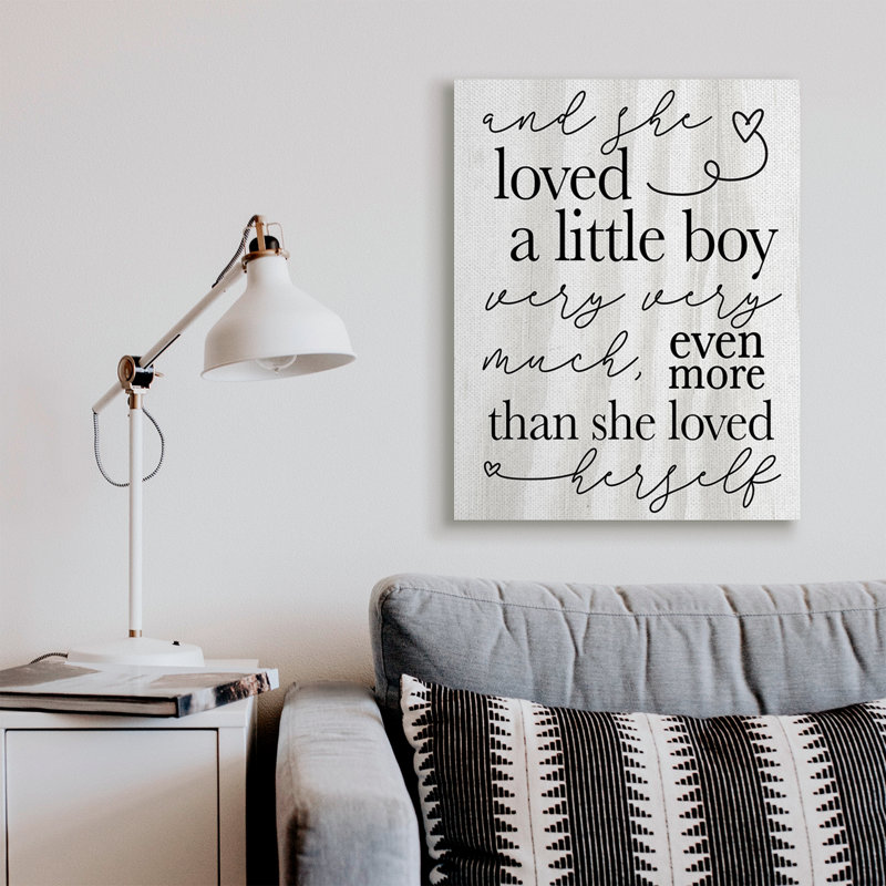" Loved A Little Boy Phrase Family Home Sentiments ", Wrapped Canvas, 40" H x 30" W x 1.5" D