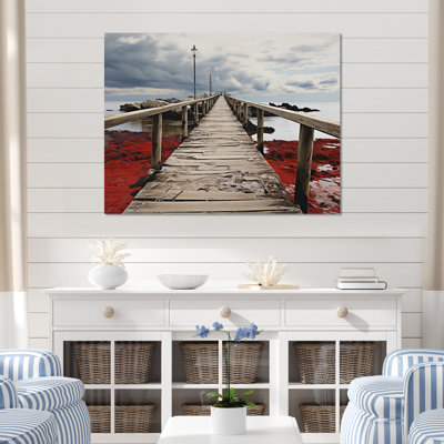 Tawnya Beach Pier Perspect Black VII sur impression sur toile