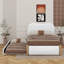 Lit plateforme tapissier simple avec lit gigogne et pieds en bois-1243782393-1243782390