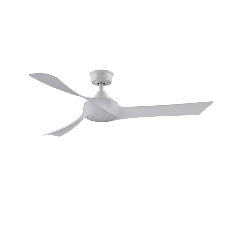 Wrap Custom 56 inch Indoor/Outdoor Ceiling Fan - Matte White with White Washed blades, White Washed, Matte White