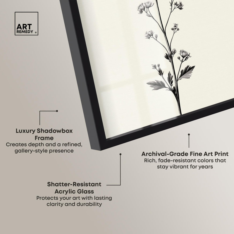 Décoration murale Echo of a Stem I Shadowbox Print par Art Remedy, cadre noir, 11 x 16, H 16 po x l 11 po, Structure noire