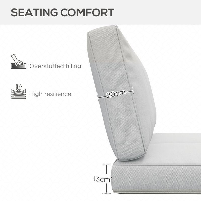 Garden Seat/Back Cushion, Grey