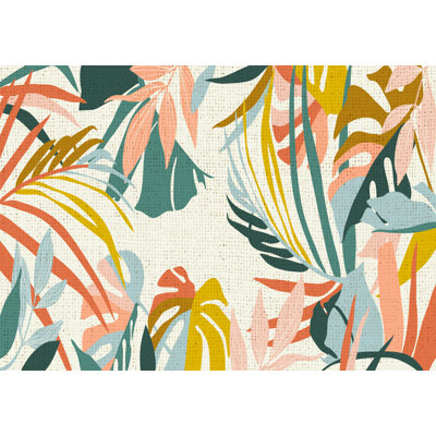 Alyeska Floral Vinyl Machine Printed Area Rug