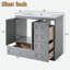 Meuble-lavabo autoportant avec lavabo en céramique, 4 tiroirs et armoire-1195388683