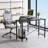 Desk and Chair Set: L-Shaped Computer Desk and Mesh Office Chair-288992183