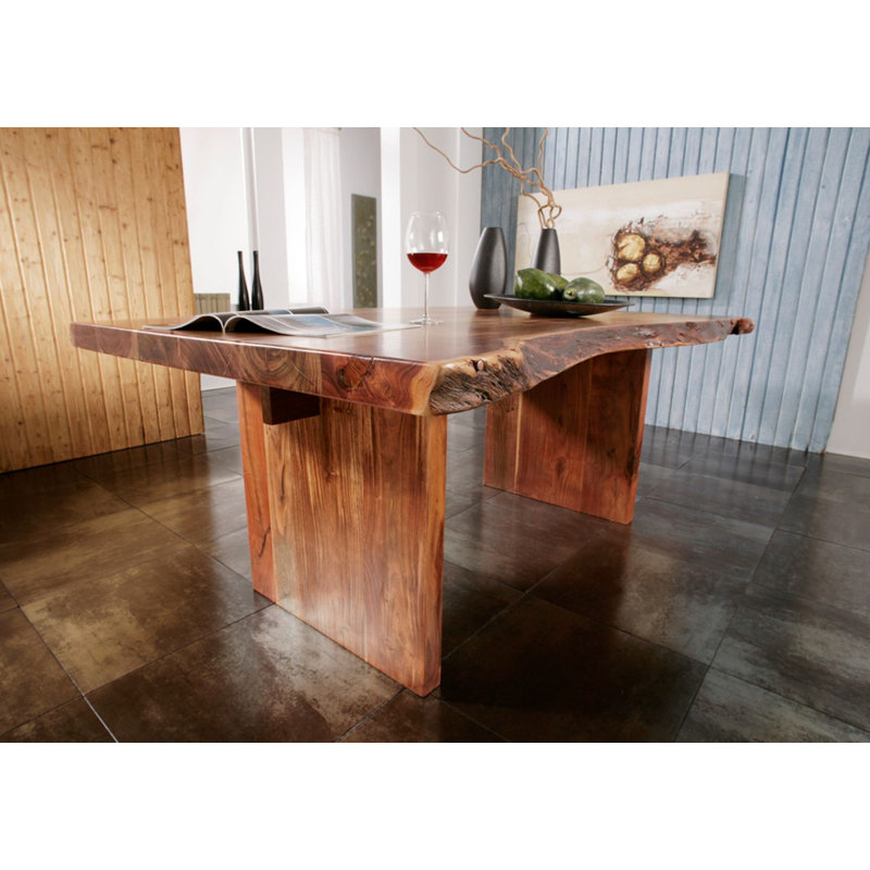 Freeform Acacia Solid Wood Dining Table, H78 x L210 x W110cm