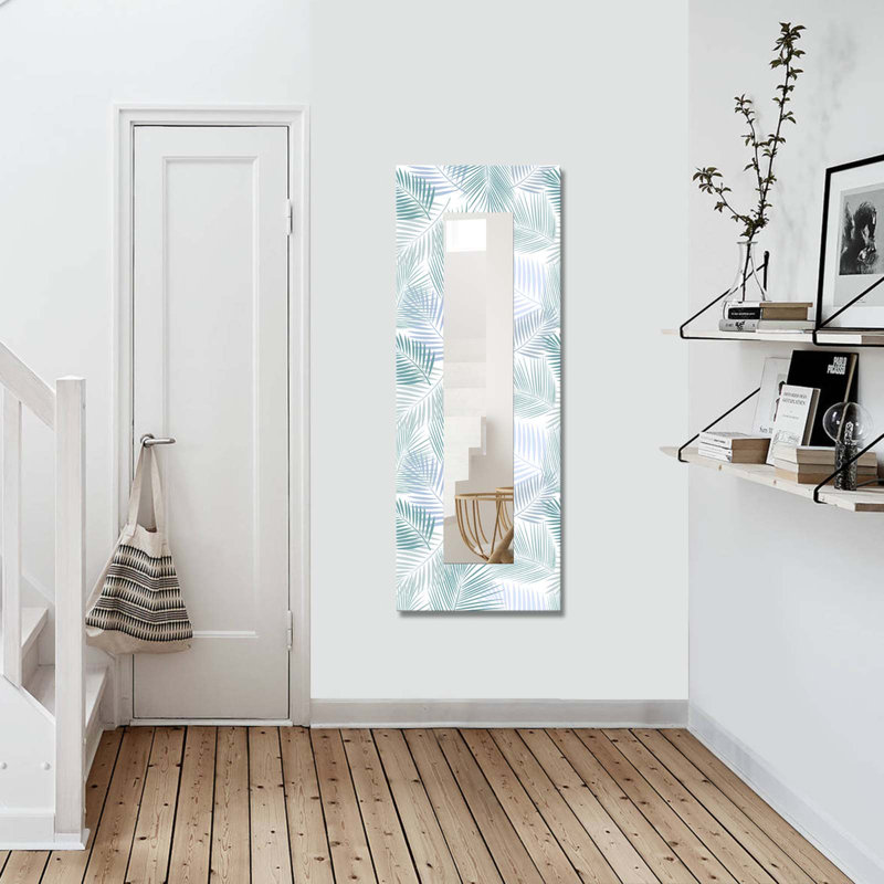 Élégant miroir décoratif avec cadre en bois, 15,7 x 47,2 pouces | 100% toile sur panneau de fibres à densité moyenne, épaisseur: 0,12 pouce | Taille réelle du miroir: 7,9 po x 39,4 po | Décoration murale élégante pour le salon, la chambre à coucher et le vestibule