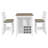 Seavyn 5-Piece Rustic Dining Set with Solid Rubber Wood and Woven Fabric Seating-117431345-117431346