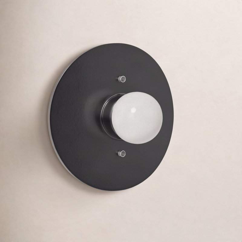 Single Light Dimmable Ceramic Flush Mount Sconce, Antique Patina