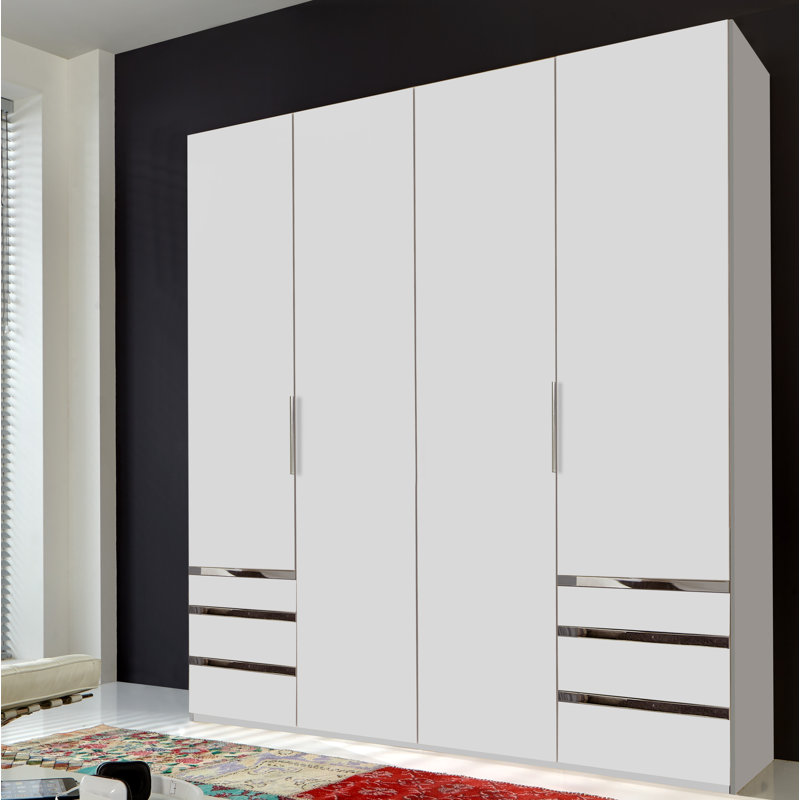 Aelia 4 Door Manufactured Wood Wardrobe, White