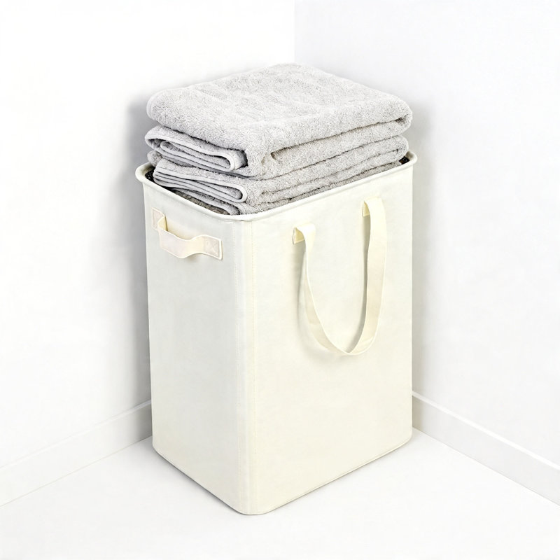 Slim Collapsible Laundry Hamper(Beige), Beige