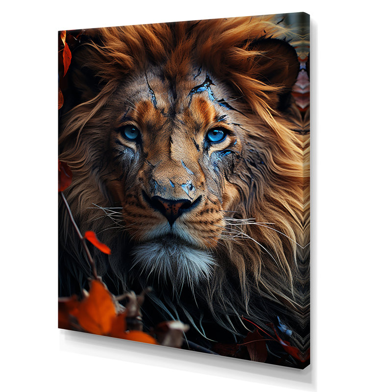 «Lion Wild Essence I» sur toile, Toile tendue, H 32 po x l 24 po x P 1 po
