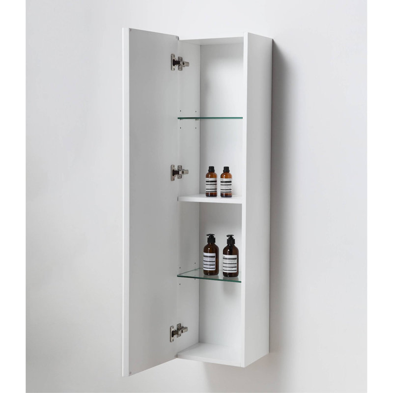 Armoire à linge murale Nikolaus, Blanc mat