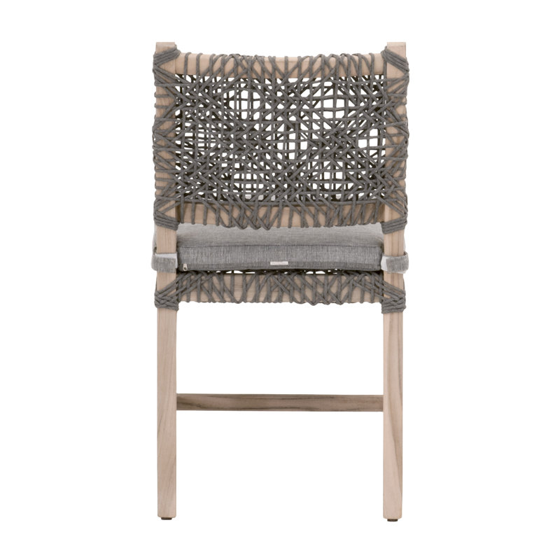 Costa Gray Teak Outdoor Dining Chairs with Cushions, Set of 2