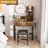Makeup Vanity With LED Lights&3 Color And Power Outlet Makeup Vanity Table With 2 Big Drawers With Sturdy Metal Leg And Metal Chair ,Dressing Table For Bedroom Dressing Room (Brown)