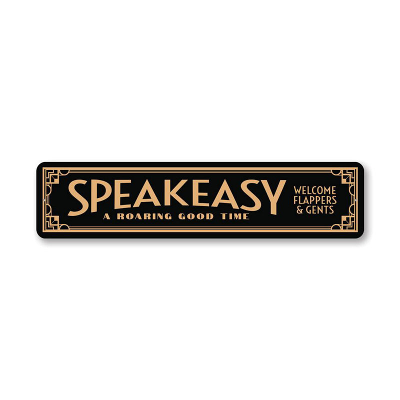 Plaque en aluminium Roaring Good Time Speakeasy, H 6 po x l 24 po x P 0,06 po