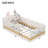 Upholstered Bed With Pillows And Bags On Sides-1168752062