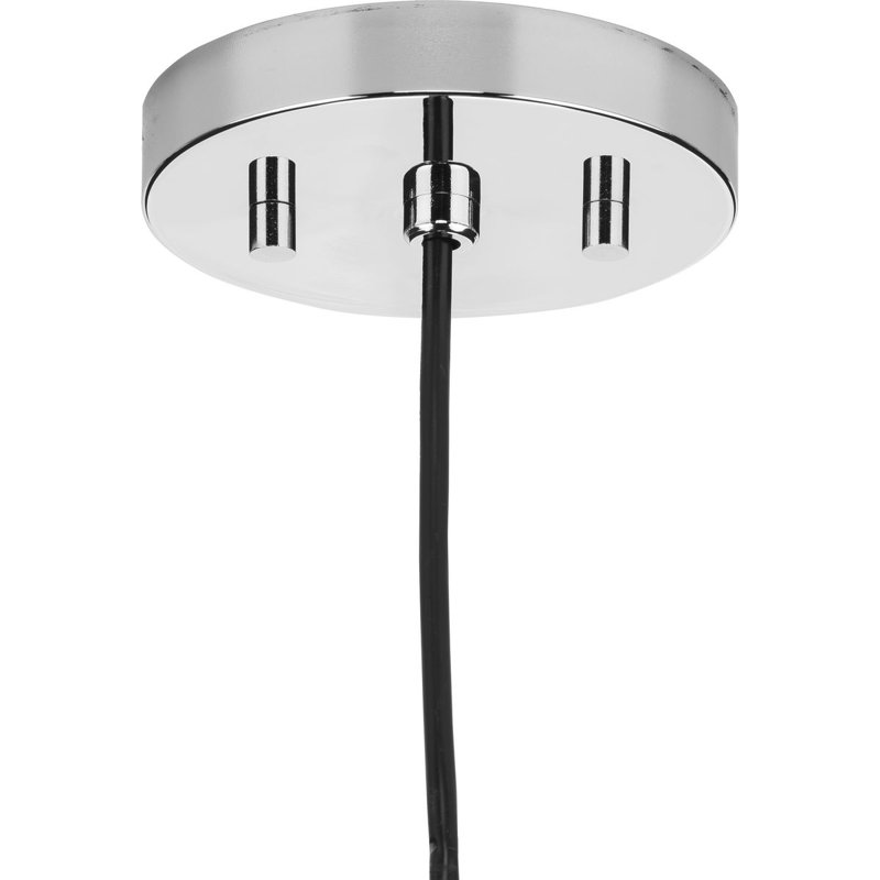 Luminaire suspendu cylindrique à 1 lumière Cortny, Chrome poli, Blanc