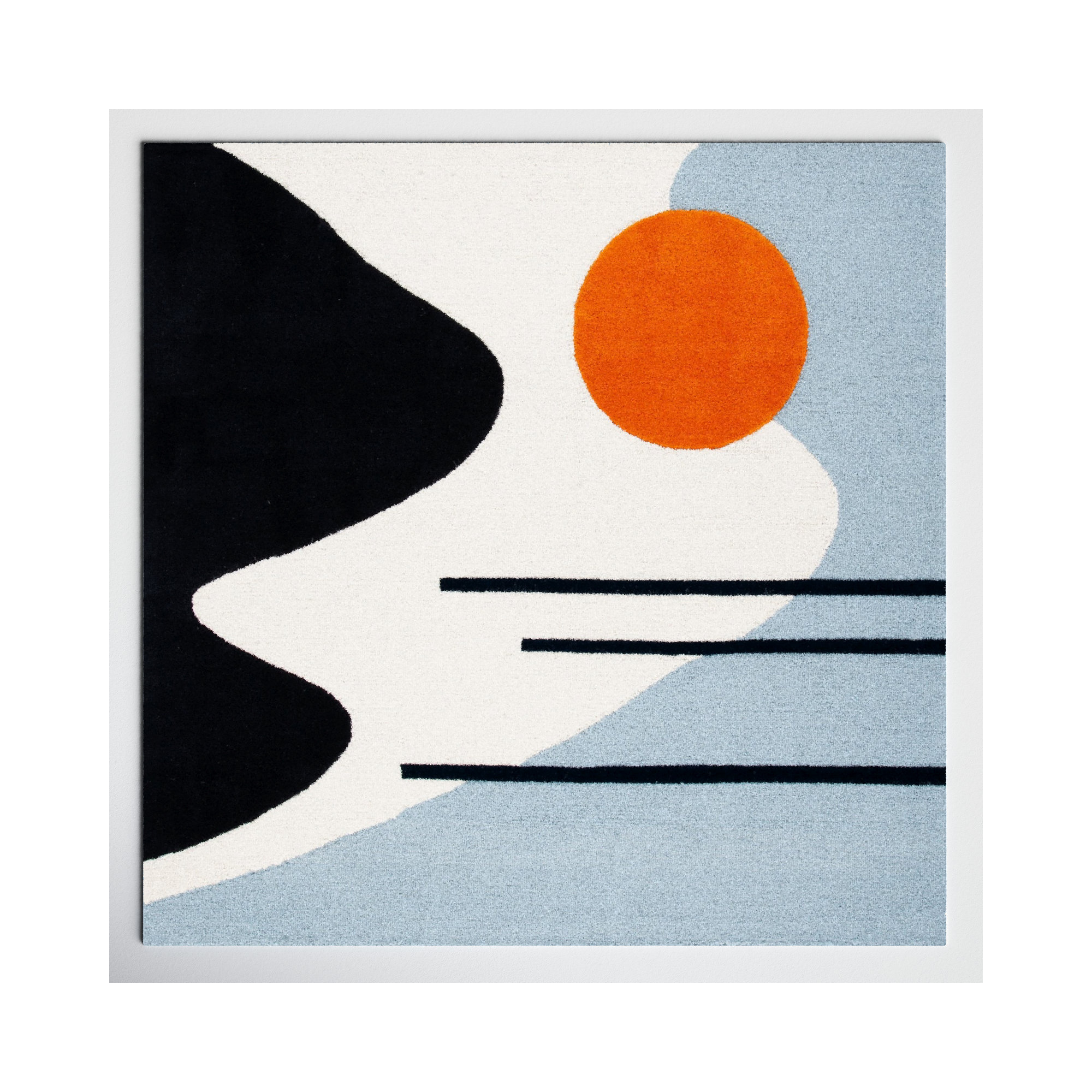 Felipe Wool Ivory / Blue Rug, Square 4'