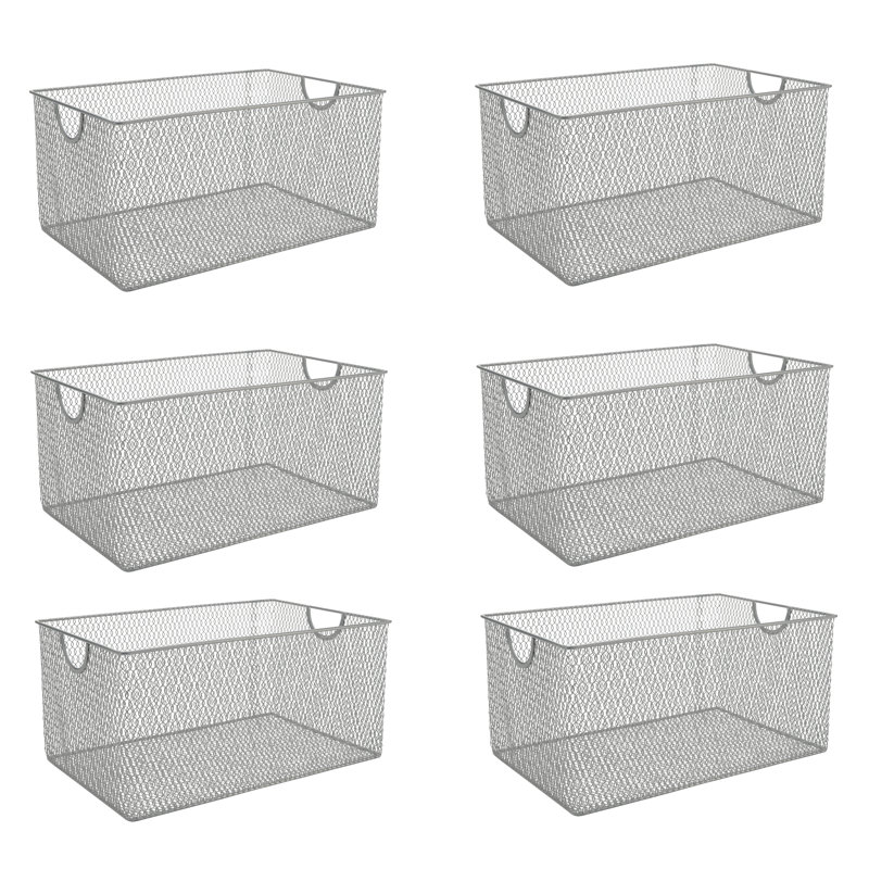Ensemble de panier supérieur en fil de cuisine, Argent, H 5,8 po x l 12,1 po x P 7,8 po