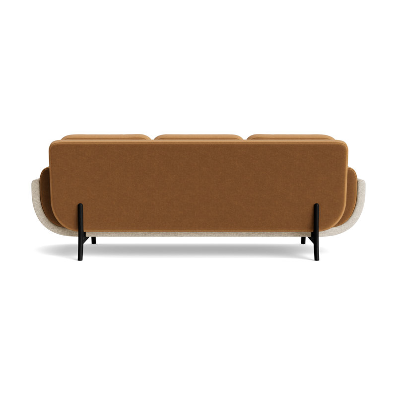 Regatta 90 Sofa, Performance Velvet-Hazelnut/Textured Weave-Toffee, Black