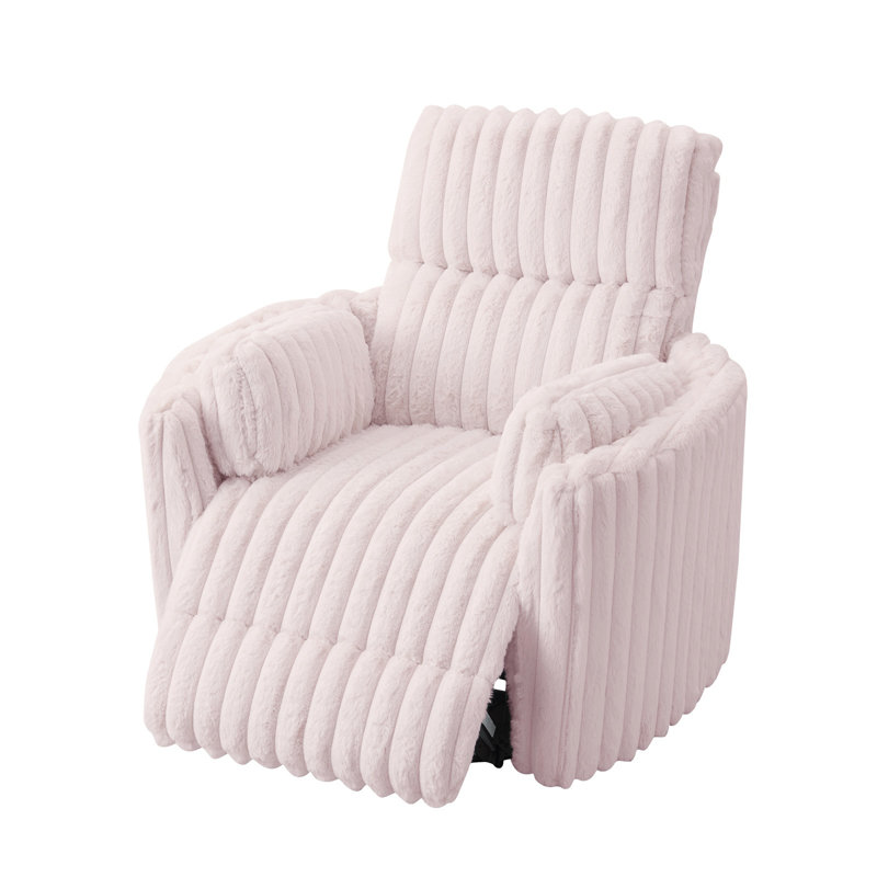 Fauteuil inclinable électrique à bascule, Fausse fourrure rose