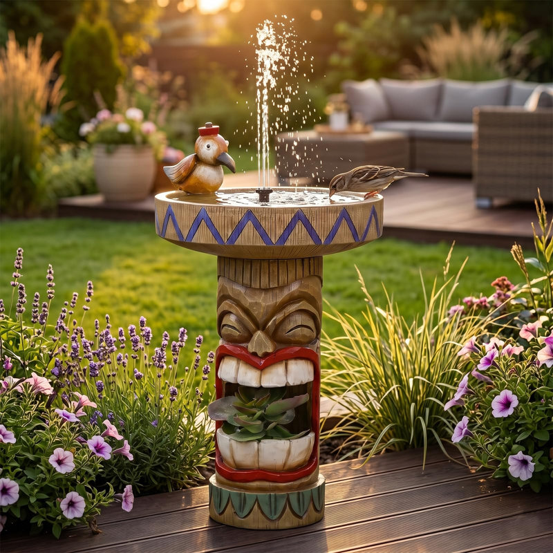 Fontaine à eau Tiki moderne avec lumière DEL et cascade d'eau pour les cascades d'extérieur