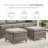 Ensemble de conversation d'extérieur 5 pièces avec chaises berçantes pivotantes en osier, repose-pieds et table d'appoint Deb-1811363668
