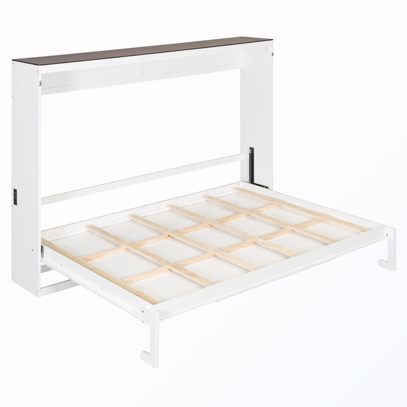 Grand lit escamotable avec station de charge, White
