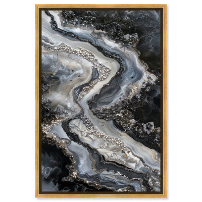 Ethereal Bloom 3 Canvas Black Paint Abstract by Art Remedy