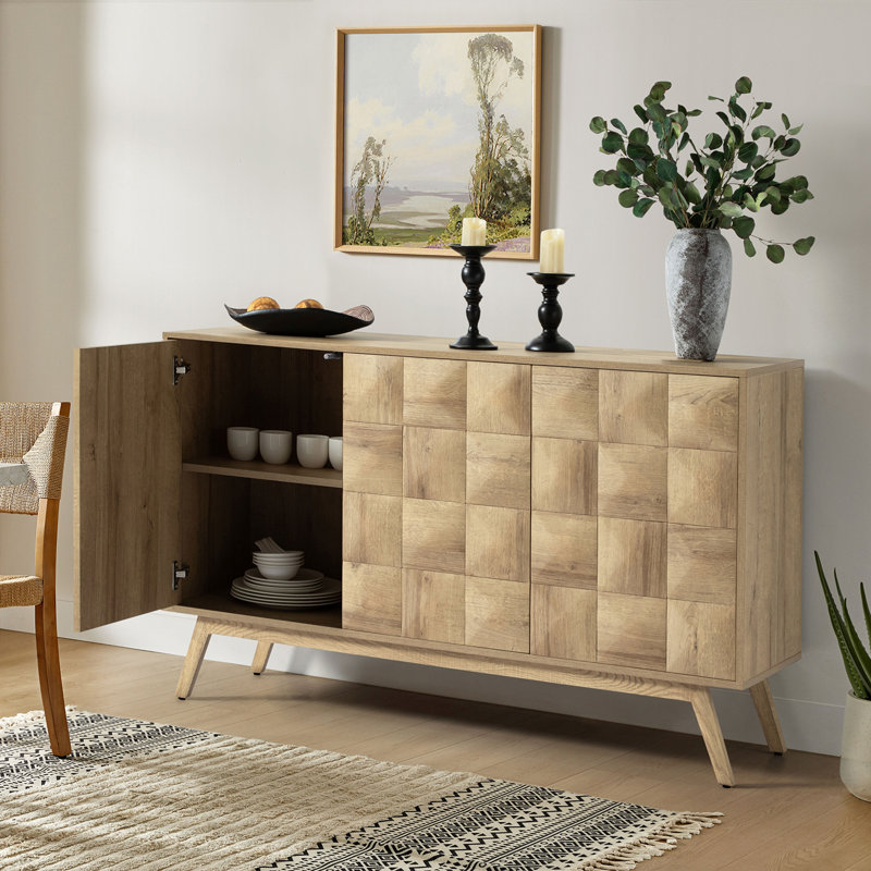 Morlan 53" W Sideboard with Adjustable Shelves, Oak
