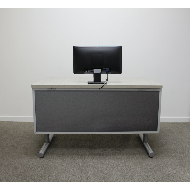 Panneau de modestie acoustique fixé au bureau, Ardoise, Aluminium, H 12 po x l 30 po x P 0,63 po