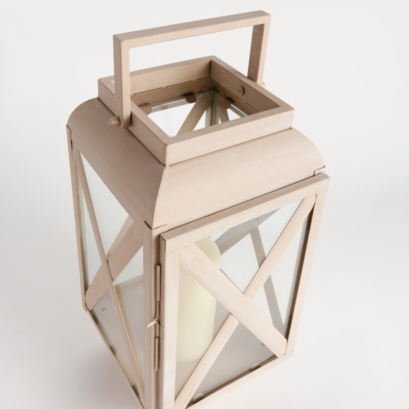 Strata Metal Sandstone-Finish Outdoor Lantern Small, Small